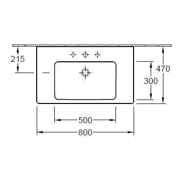Subway 2.0 Möbelwaschtisch mit Überlauf, 800 x 470 mm - 2