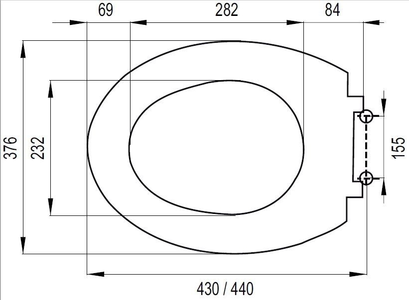 WC-Sitz Centaur mit Edelstahlscharnieren - 3