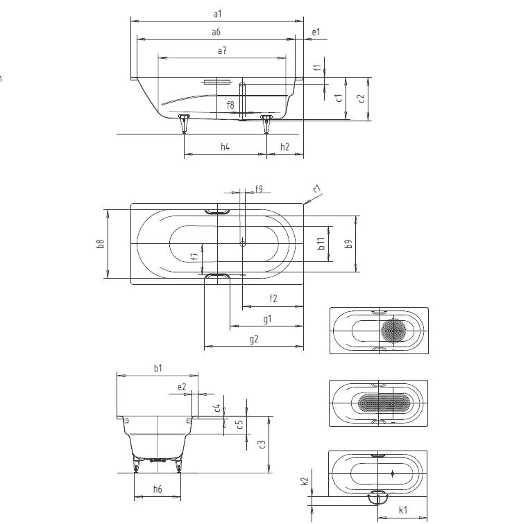 Badewanne Vaio 170x80 #960, Ablauf - 2