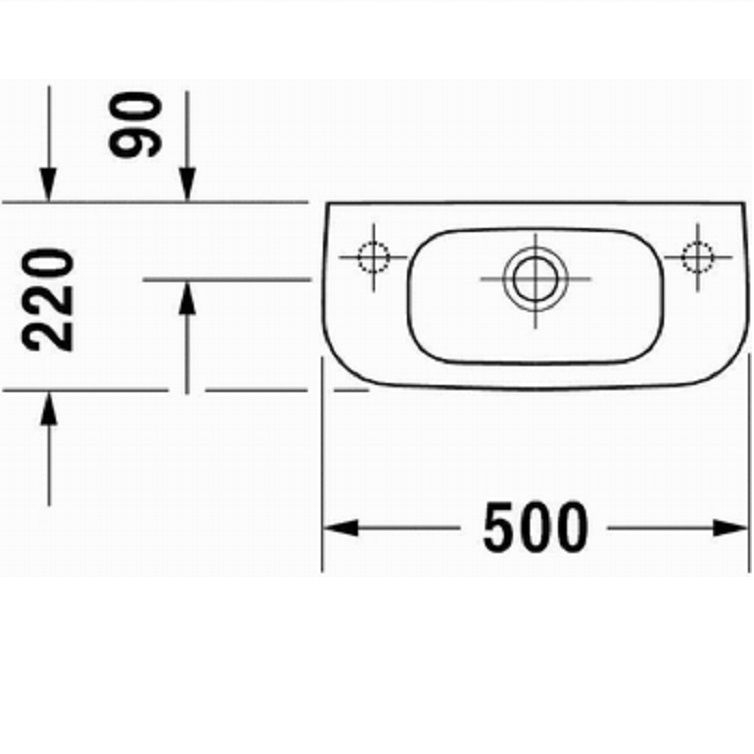 D-Code Handwaschbecken 50x22 m Hahnloch links - 2