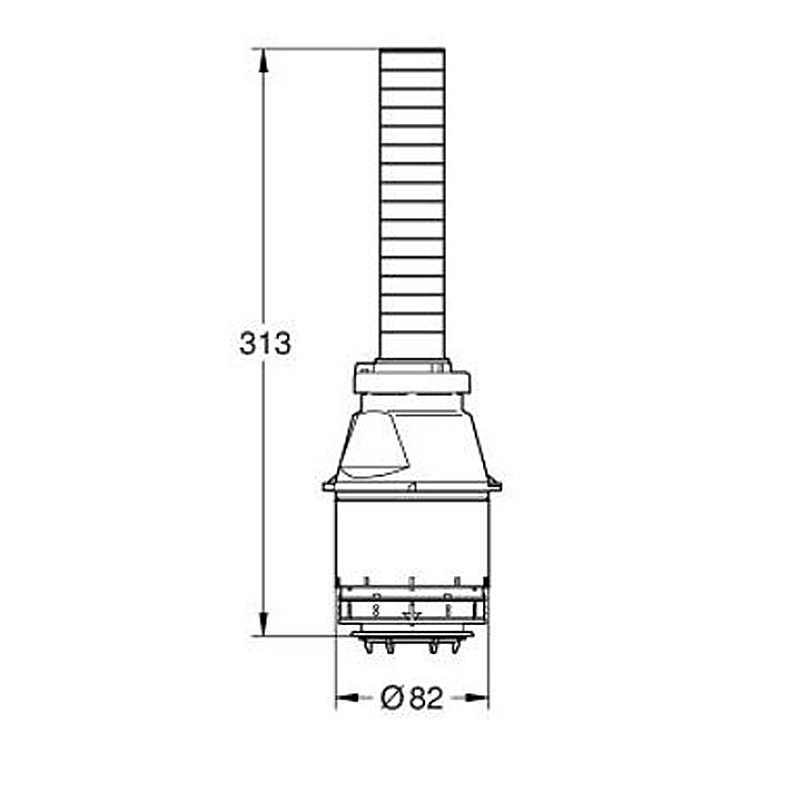 Servo-Ablaufventil, unterbrechbar mit Hebel für Wandeinbau - 2