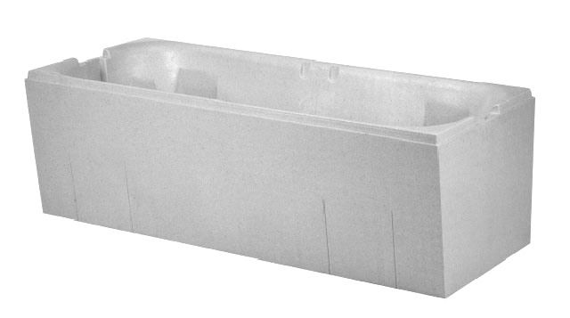 Rechteck Badewanne "T200" 180 x 80 cm mit Träger und Ab-/Über-/Einlaufgarnitur - 2