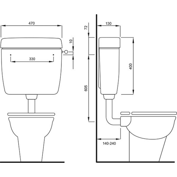 Aufputz Spülkasten AP160, Kunststoff weiß, Spül-Stopp-Funktion - 2