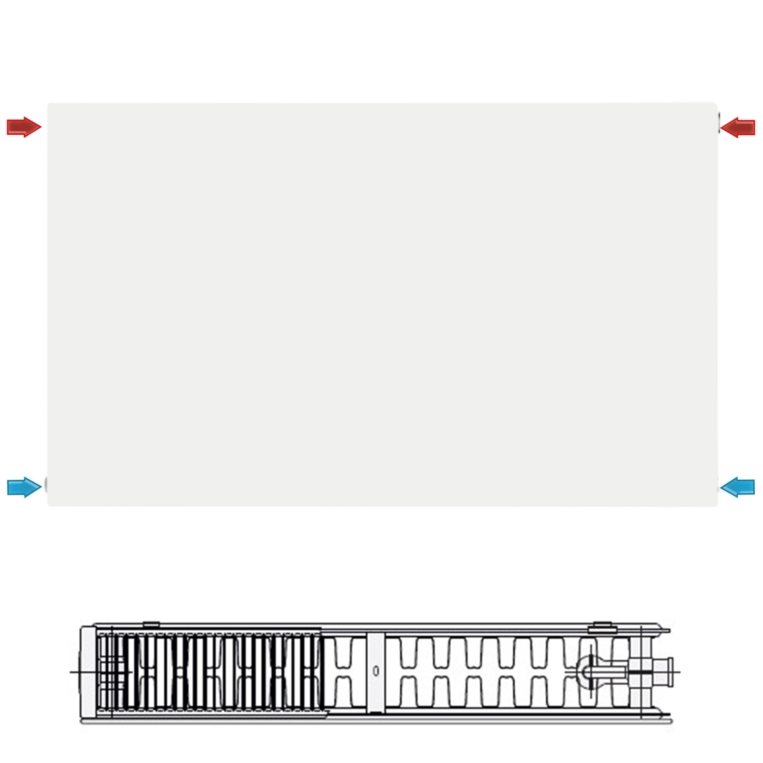 Logatrend C-Plan.2  Kompaktheizkörper Set 22-300-1000 mm weiß inkl. BMSplus Schnellkonsolen und Blin