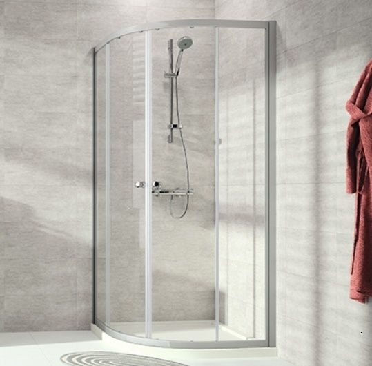 Duschabtrennung Alpha 2 Runddusche mit Gleittüren 90x90 R550 SM - 1