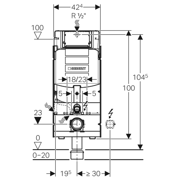 GIS Element für Wand-WC mit Sigma UP-Spülkasten - 2