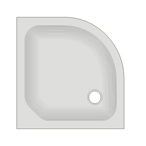 Viertelkreis Duschwanne KSB 20 80x80x6,5 cm weiß, Füße