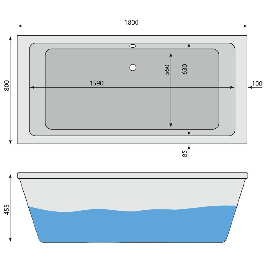 Badewanne Carasee 190 x 90 cm - 2