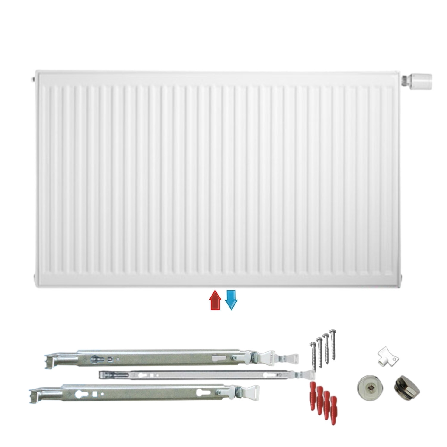 Logatrend VCM-Profil.2 Ventil-Heizkörper Mittenanschluss Höhe 400mm weiß profilierte Front