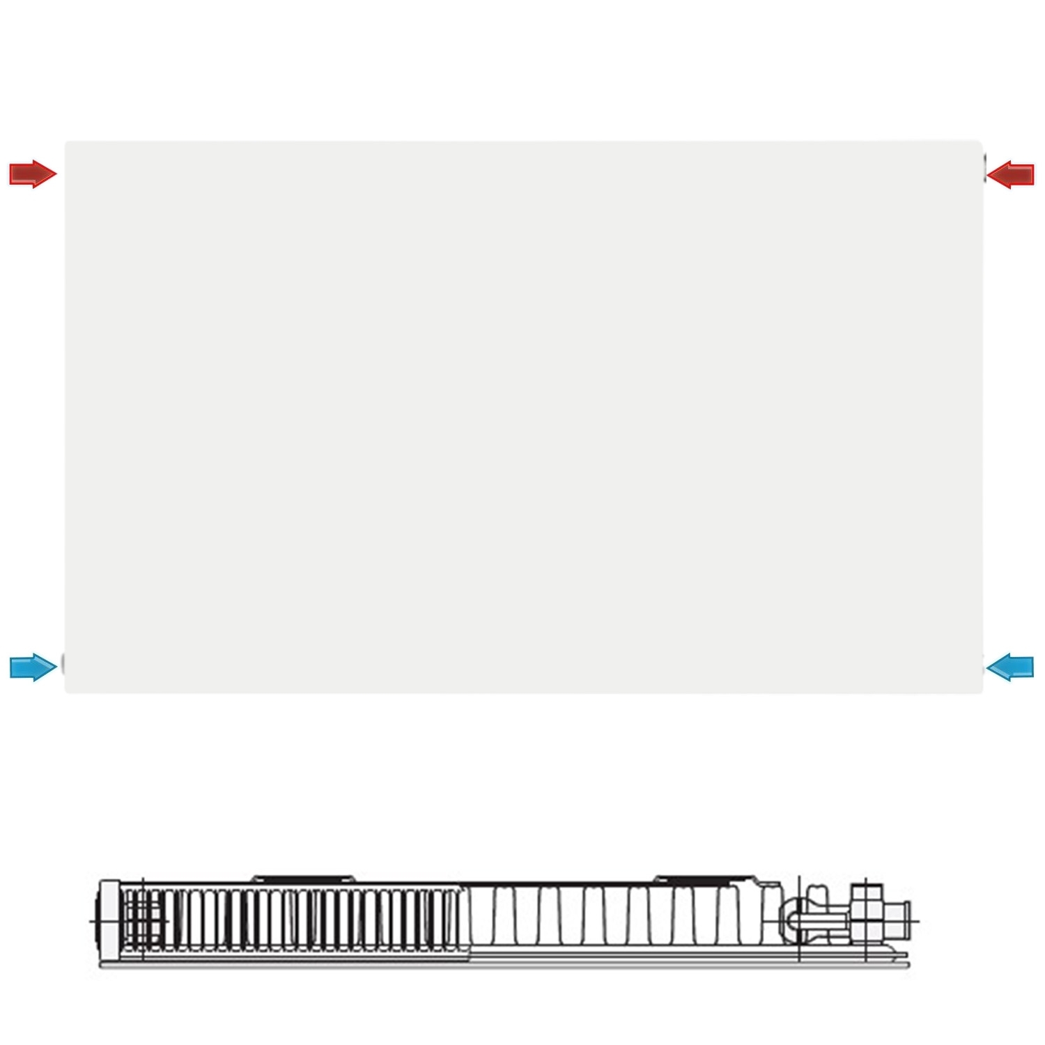 Logatrend C-Plan.2  Kompaktheizkörper Set 11-500-600 mm weiß inkl. BMSplus Schnellkonsolen und Blind