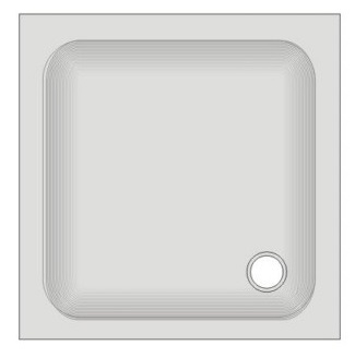 Duschwanne KSB 11 90x90x6,5 cm weiß, Ablauf - 1
