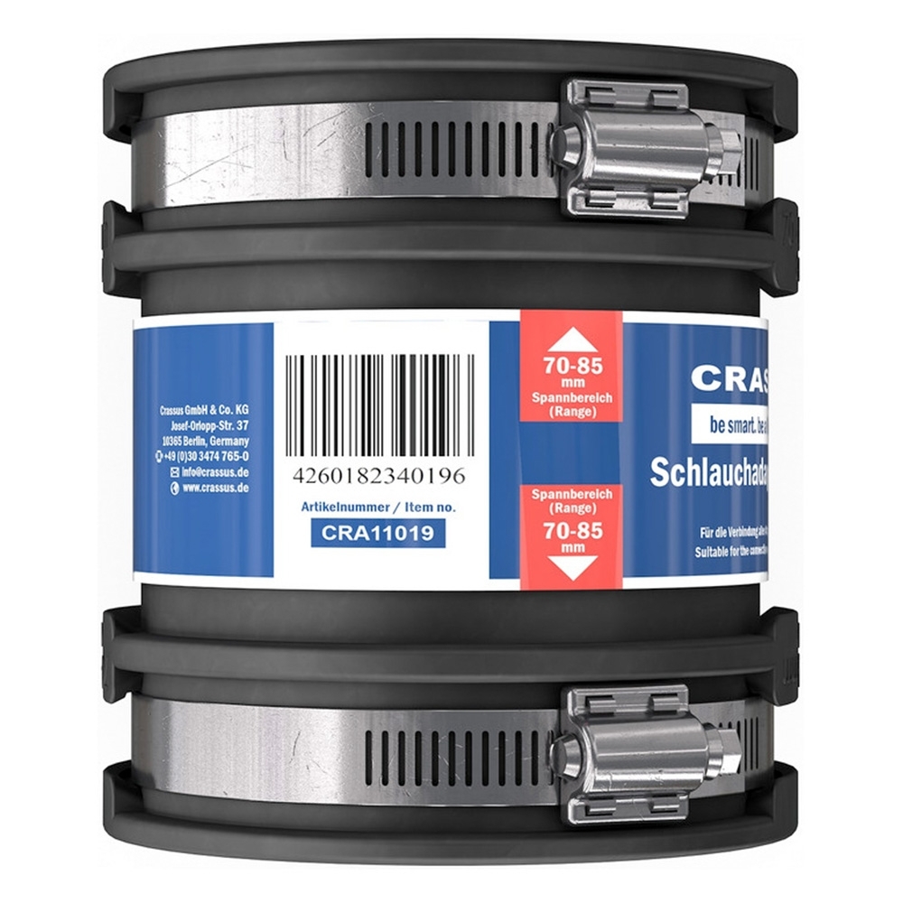 Schlauchadapter CDC 070 Typ 1 mit Innenlippe 70-85 mm Spezialverbinder für Abwasserrohre - 4