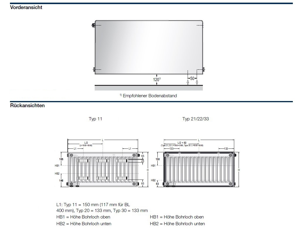 Logatrend C-Plan.2  Kompaktheizkörper Set 11-600-400 mm weiß inkl. BMSplus Schnellkonsolen und Blind - 3