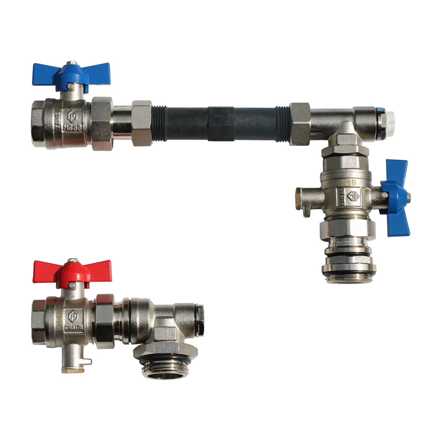 Wärmemengenzähler-Einbauset senkrecht  1" / G3/4"