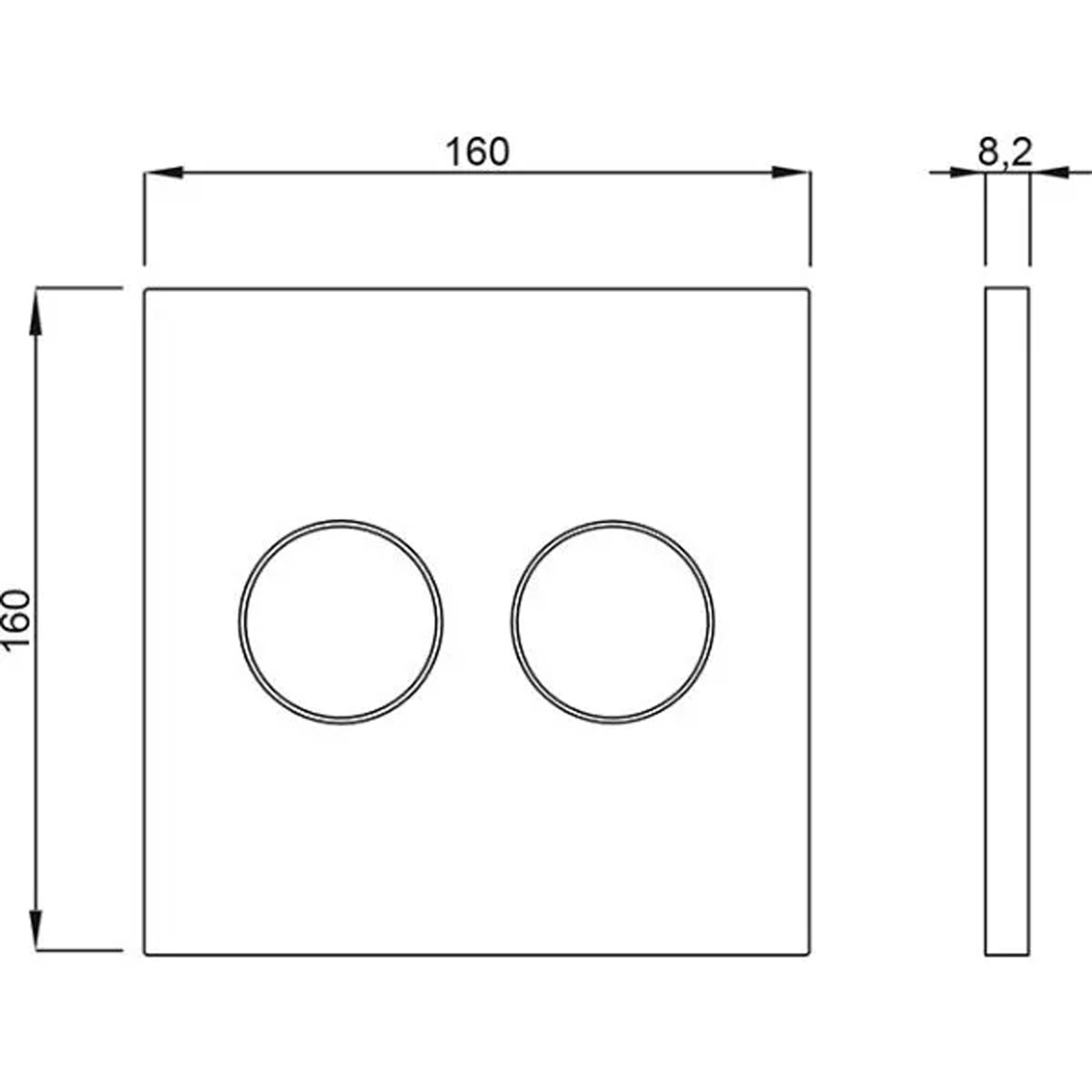 Luga (Itea DUO) pneumatische Betätigungsplatte DF Glanzchrom für SPK XS - 2