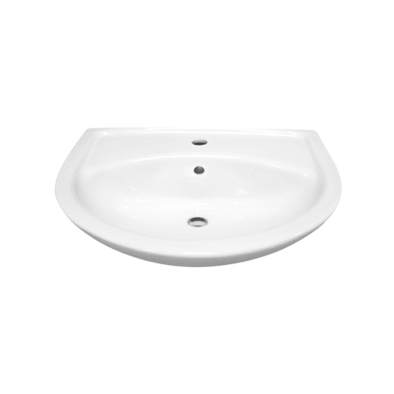 Waschtisch 555 x 410 mm mit Hahnloch und Überlauf, weiß