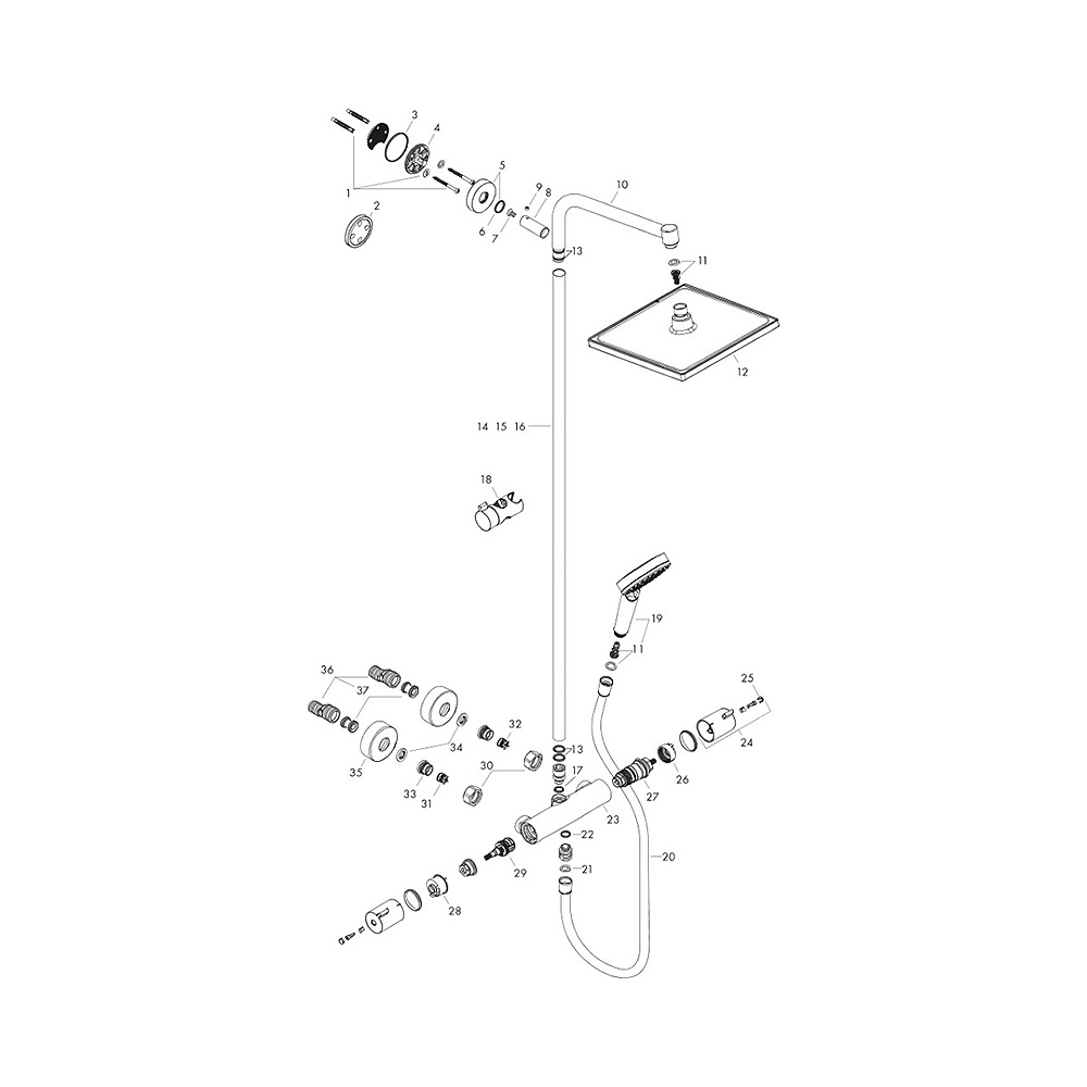 CROMETTA E Showerpipe 240 1jet Duschsystem mit Brausethermostat Ecostat 1001 CL - 4