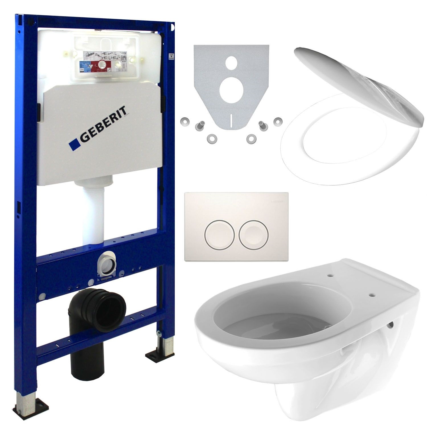 Geberit Duofix Grohe Bau Keramik WC-Sitz Delta 51 WC-Set Vorwandelement UP 100 